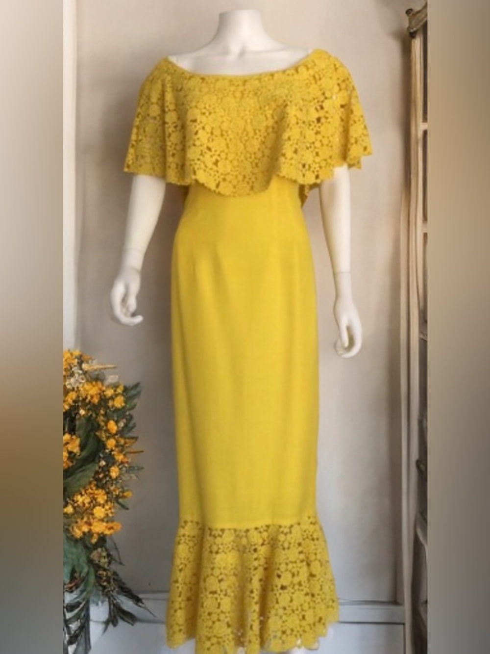 Vintage Mr. Blackwell Custom Silk Linen Maxi Dress